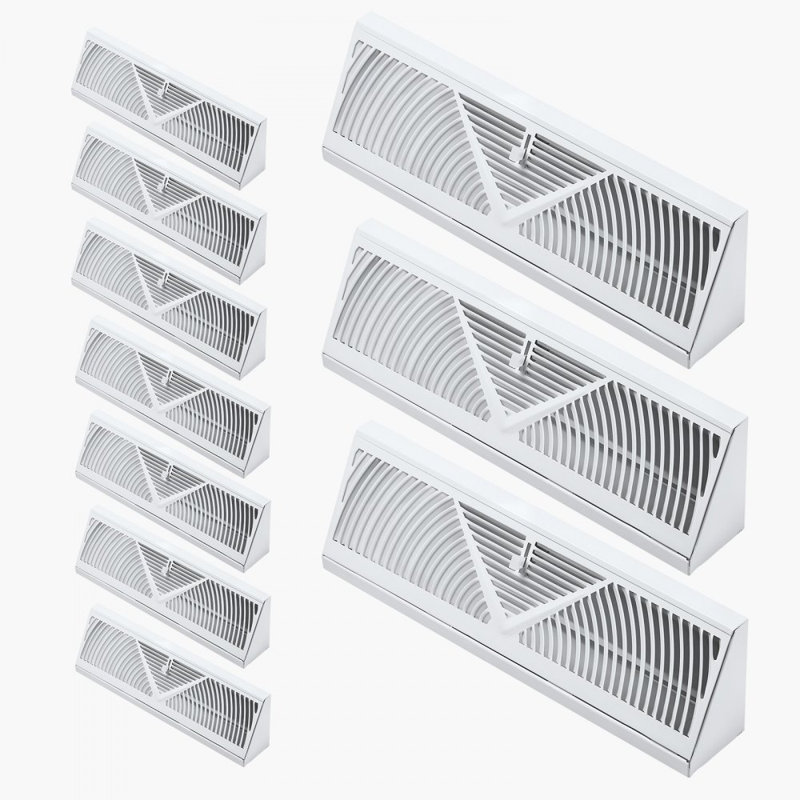 Registres de plancher - évents de plancher pour registre de plinthe CVC - blanc, H 4,53 po x L 15,04 po x l 2,68 po