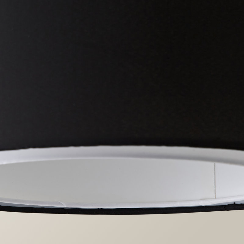 Lynx 24.5cm H Polycotton Drum Pendant Shade ( Clip On ), Black
