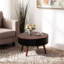 Table basse ronde sculptée avec espace de rangement-1625455071