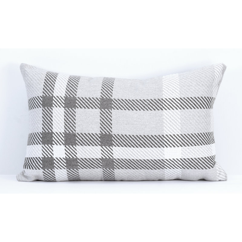 Coussin lombaire intérieur / extérieur Pacifica, Tartan gris charbon