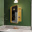Armoire encastrée en métal 16 po x 24 po avec miroir et tablettes réglables pour la salle de bain en or mat, rouille, construction, brouillard, corrosion, salle de bain dorée, brouillard, corrosion, chic-931915023