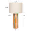 Multicolor Stripe Stoneware Table Lamp With Linen Shade