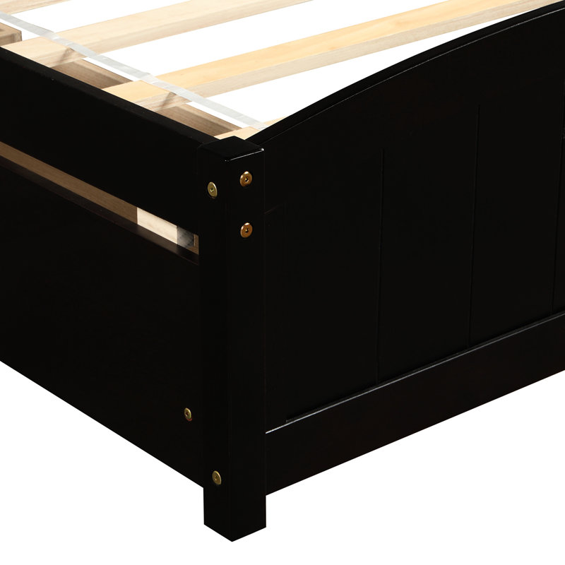 Lit plateforme simple en bois avec deux compartiments bicolores - solide et pratique pour une étagère de tiroir de chambre à coucher confortable