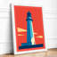 Lighthouse at Dawn Geometric - Framed Print-1171686210-1171686219