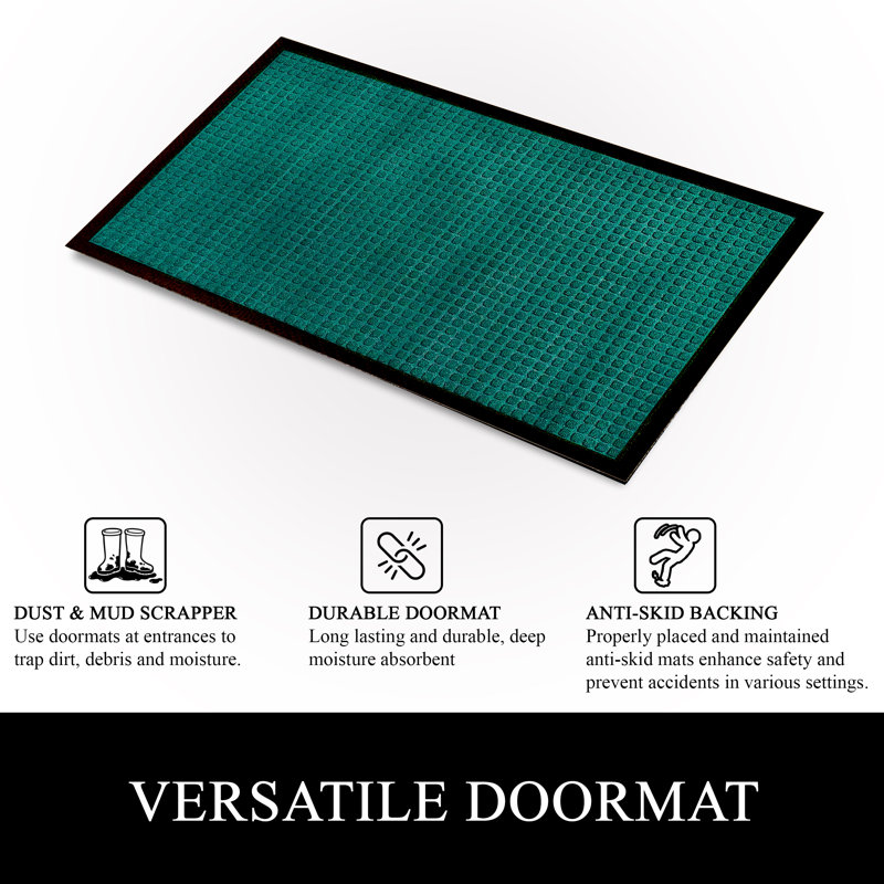 Odarius Indoor/Outdoor Non-Slip Polypropylene Doormat with Rubber Backing – Washable Welcome Mat for Entryway, Patio, Garage & Office