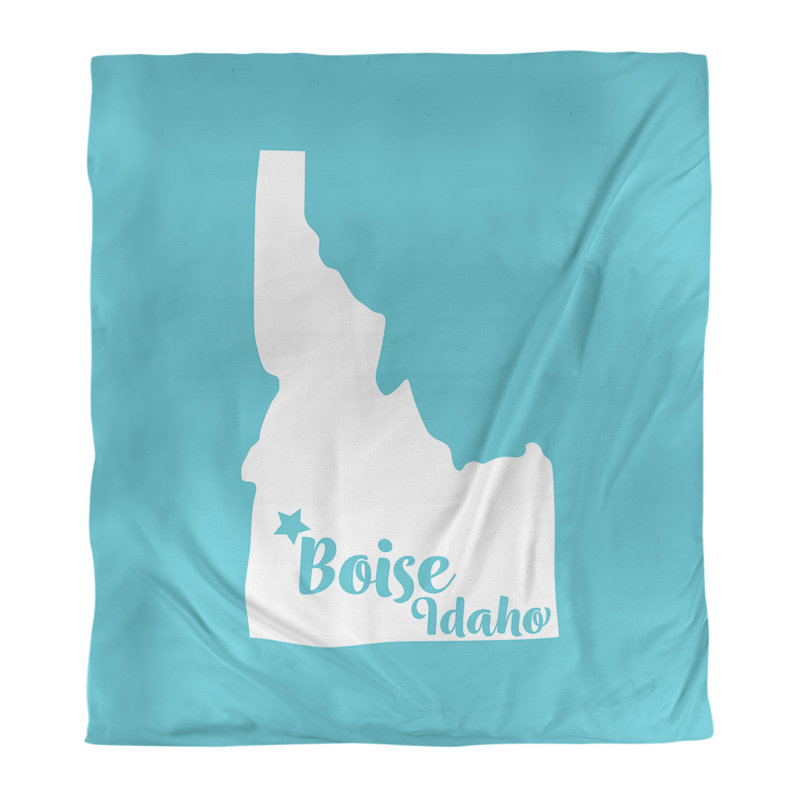 Housse de couette boise idaho, Housse de couette pour grand lit, Bleu sarcelle, Microfibre