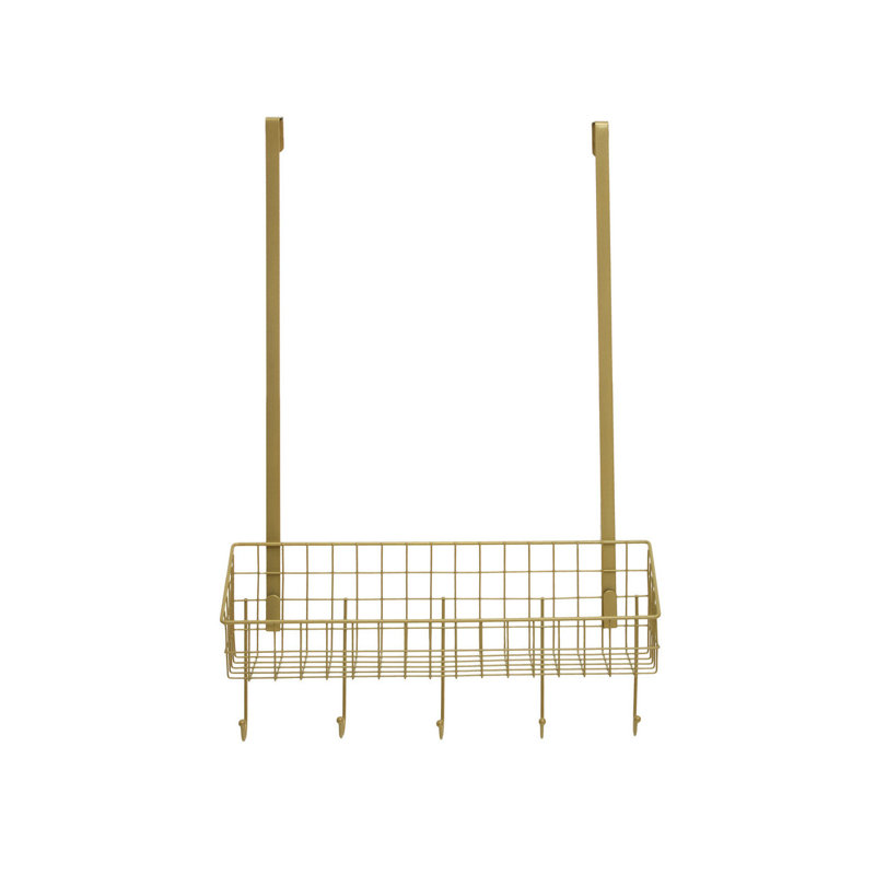 Hendrick Stainless Steel Over-the-Door 5 - Hook Coat Rack, Gold