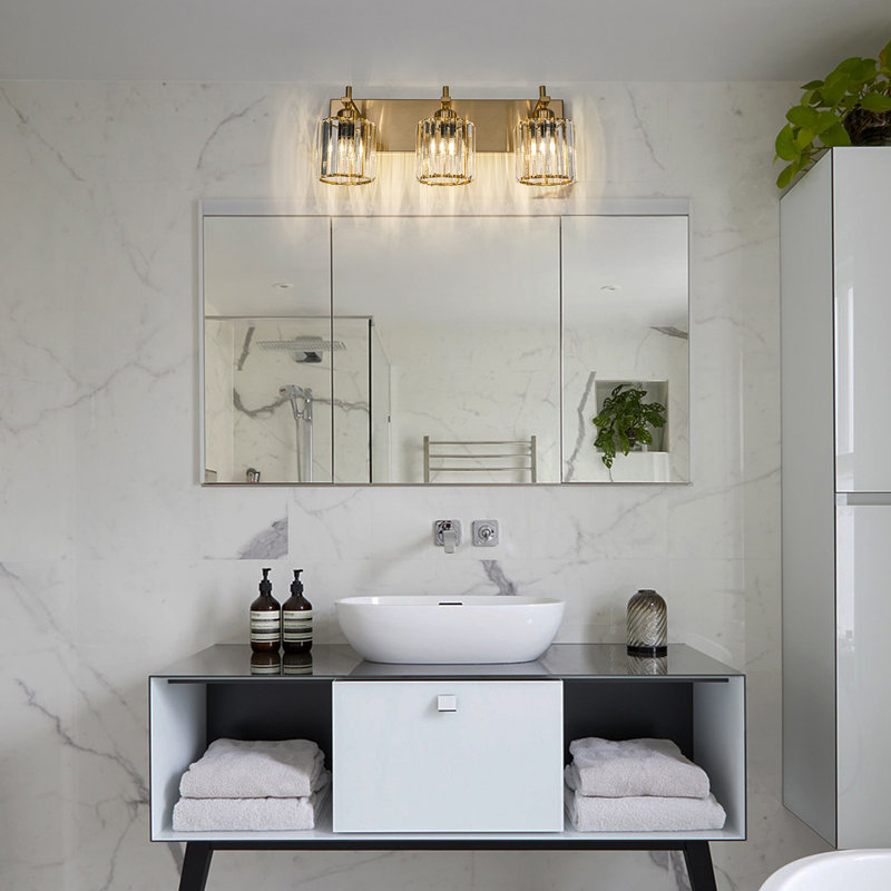 Éclairage pour meuble-lavabo à intensité variable Corless, 3, Doré