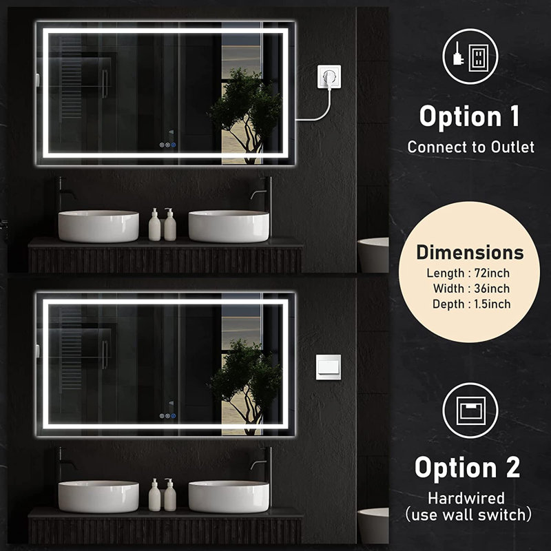 Flat Wall Mirror, 36" x 72"