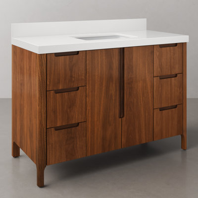 Trayshawn 48 In. Single Sink Whitebrook Engineered Marble Countertop Bath Vanity