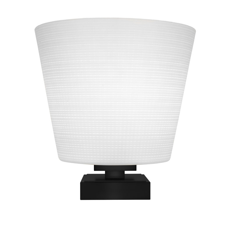Lampe d'appoint avec verre 10 po Lannah, Noir mat, Blanc