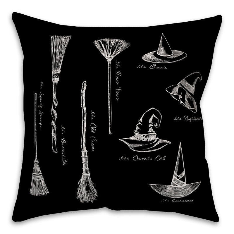 Witch Accessories Reversible Throw Pillow, Outdoor
