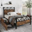 Metal Bed With 2 Drawers Industrial Style-1255323341