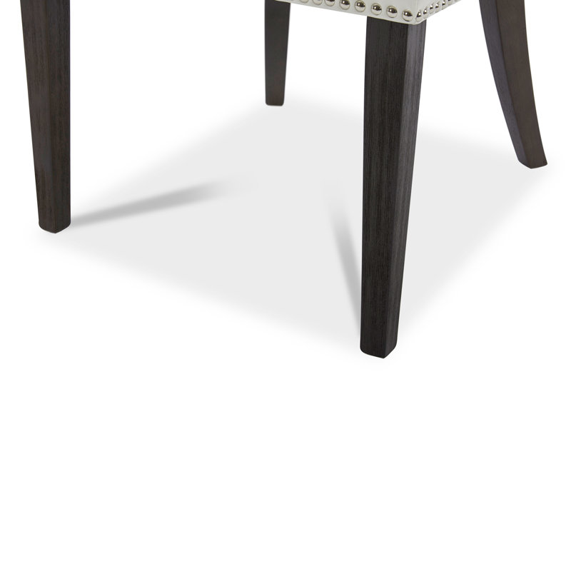 Fransisco Dining Chairs with Nailhead Trim,  Faux leather White