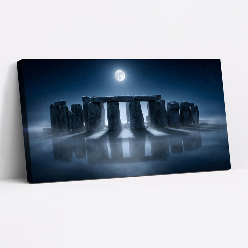 Ensemble de 1 tableau sur toile « Pierres au clair de lune », 58“W x 28”H, Wrapped Canvas