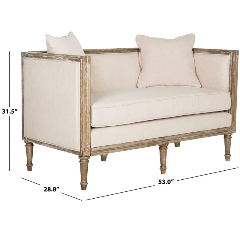 Canapé en lin, Brun, 100% polyester beige