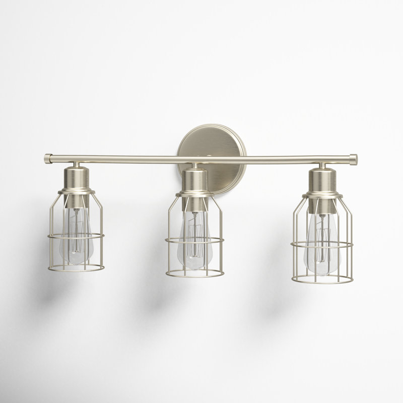 Romeo 3 Light Dimmable Vanity Light, Brushed Nickel