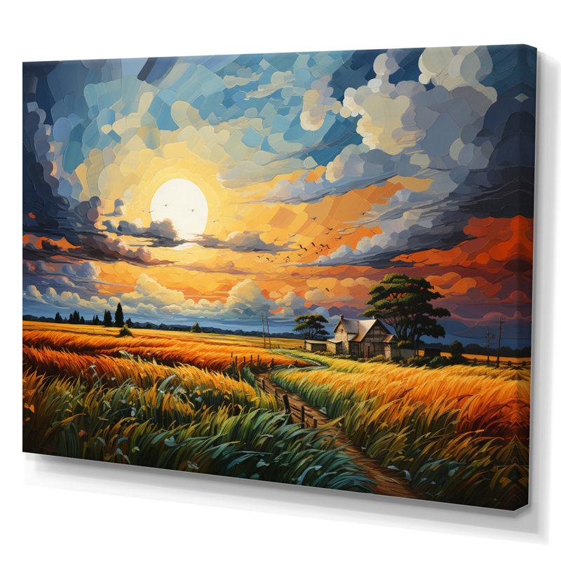 «Blue Prairies Whispers», impression sur toile, H 16 po x l 32 po x P 1 po, Toile tendue