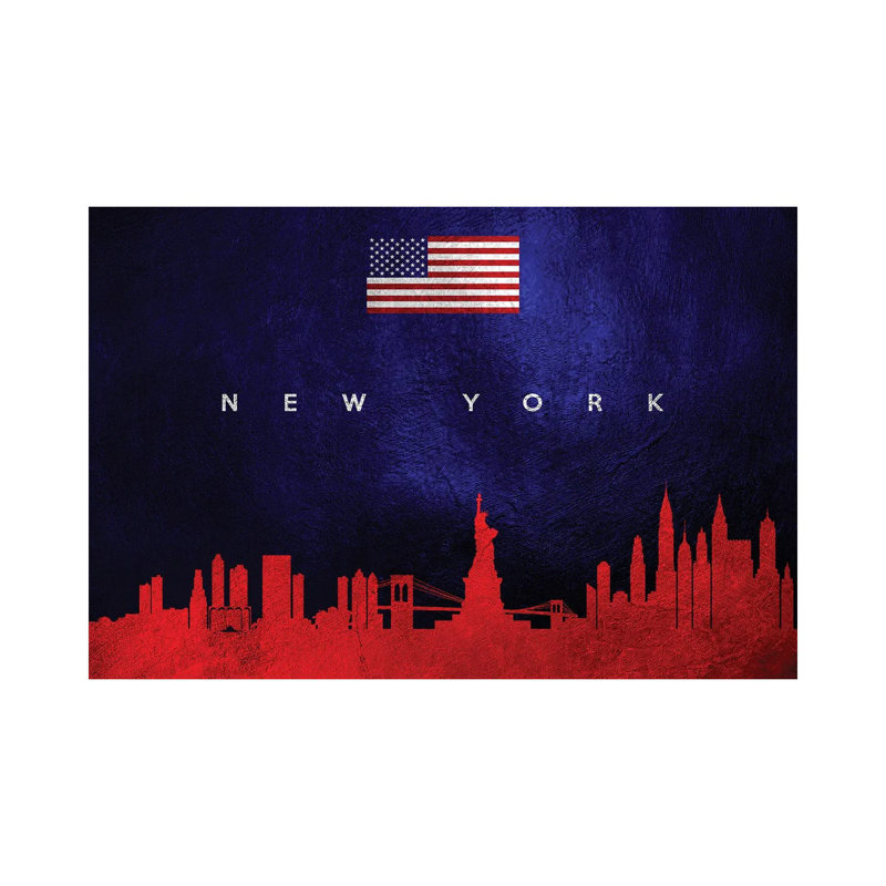 New York Skyline by Adrian Baldovino - Wrapped Canvas Painting, 20.32 cm H x 30.48 cm W x 1.91 cm D