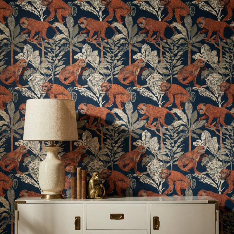 Papier peint Monkeys Tropical, Peler et coller