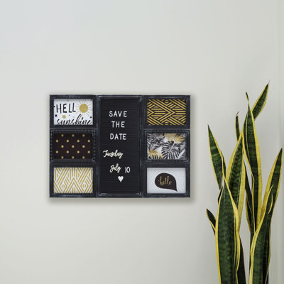 20Inx14in 6 Opening Collage W/Pin Board -Distressed Black