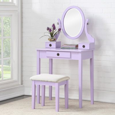 Ensemble coiffeuse et tabouret de maquillage Moniys