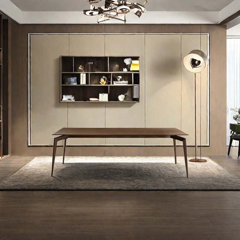 Table de salle à manger en noyer minimalisme, H 29,53 po x L 78,74 po x l 35,43 po