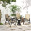4 chaises de patio pliantes, chaises de salle à manger d'extérieur empilables avec. Léger et portable pour la pelouse, le camping et la plage. Structure en métal, sans assemblage, couleur brune mixte - Tailgating`` Léger,