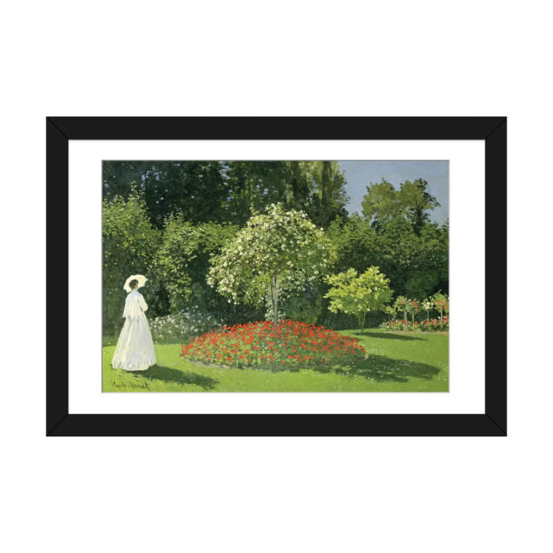 «Jeanne Marie Lecadre in the Garden, 1866» par Claude Monet, reproduction sur toile, H 16 po x l 24 po x P 1 po, Blanc