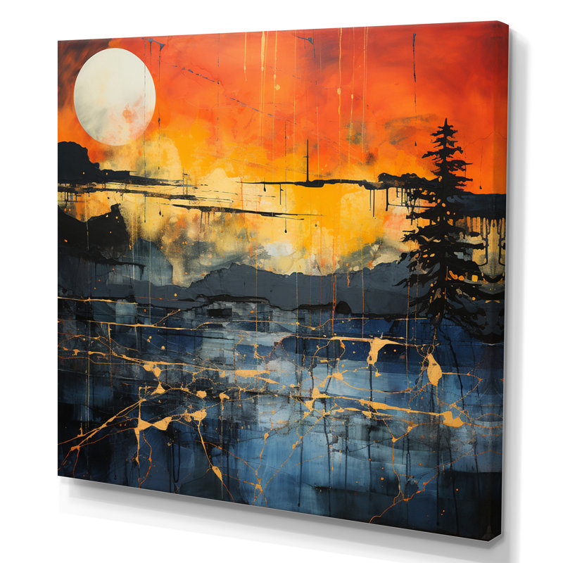 «Dramatic Lightning Nights I», reproduction d'art sur toile, Toile tendue, H 16 po x l 16 po x P 1 po