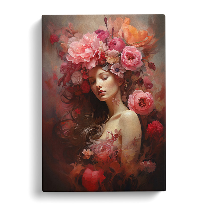 Floral Romanticism - Wrapped Canvas Print, 50cm H x 35cm W x 3cm D