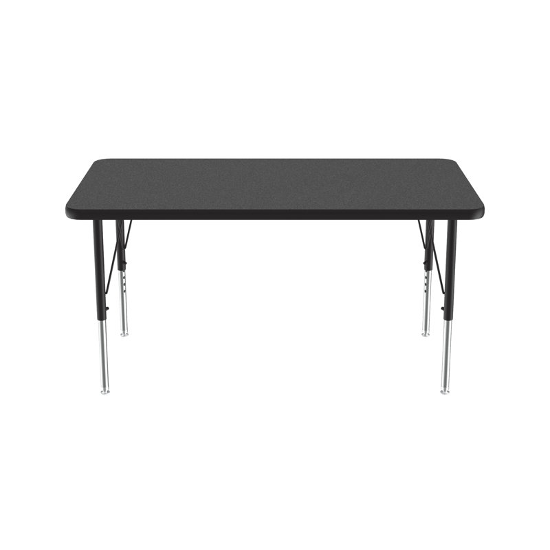 Table d'activité rectangulaire à hauteur ajustable, H 29 po x L 60 po x l 24 po, Granite noir
