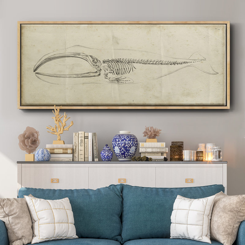 " Whale Study I ", Natural, 8" H x 20" W x 1.5" D