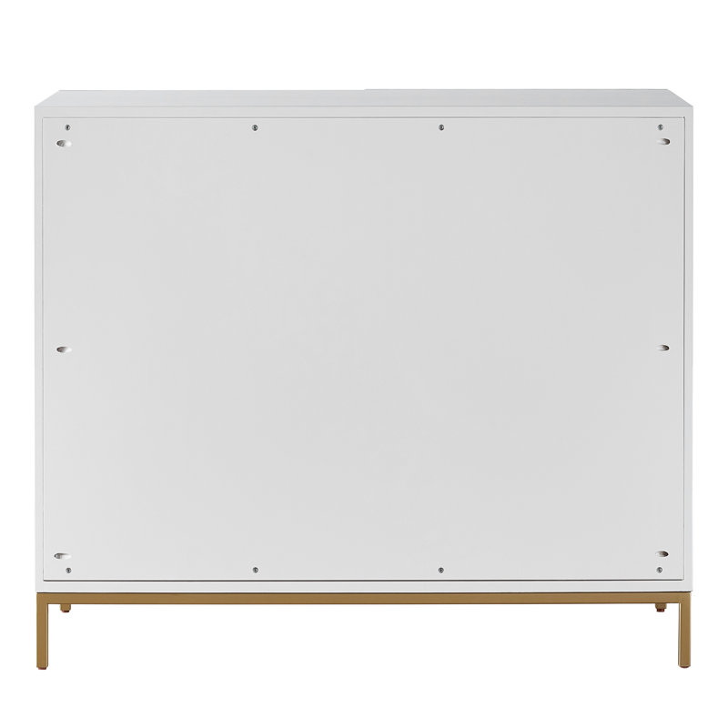 42" Fleur Textured Finished Hall Chest in Milky Mushroom with Soft Gold Base
