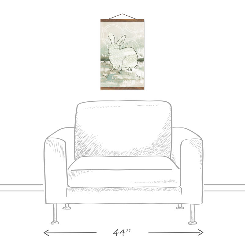 Lapin abstrait, impression sur toile non encadrée