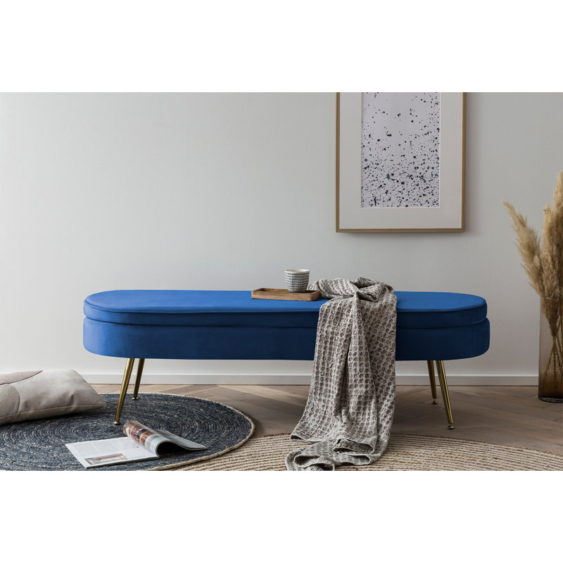 Mersin 142cm Wide Velvet Oval Footstool Ottoman