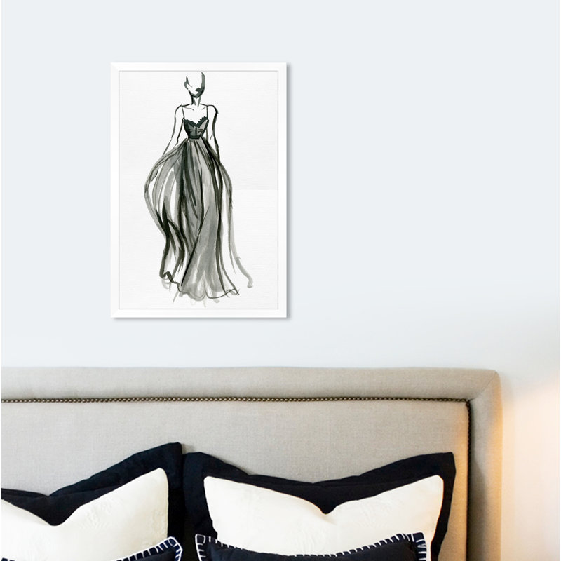 " Elegant Dress Ink VII ", Picture Frame, 47" H x 32" W x 0.5" D