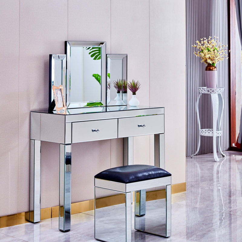 L 31 po x H 20 po Miroir de salle de bain pliable en forme de montagne largement utilisé dans les maisons et les bureaux, miroir