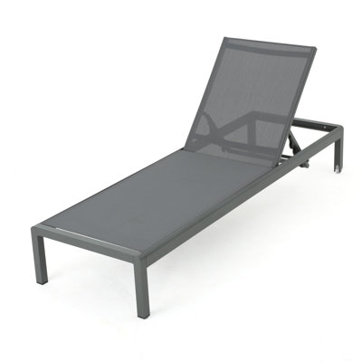 Outdoor Gray Chair - Adjustable & Breathable Mesh Chaise In Stable