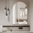 24X32 Inch Black Metal Framed Arched Bathrrom Mirror For Wall.-834637036-817369998