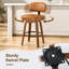 Tabouret de bar rembourré Oundle de style moderne du milieu du siècle avec dossier en bois incurvé et repose-pieds en métal (ensemble de 4)-531413510-531413509