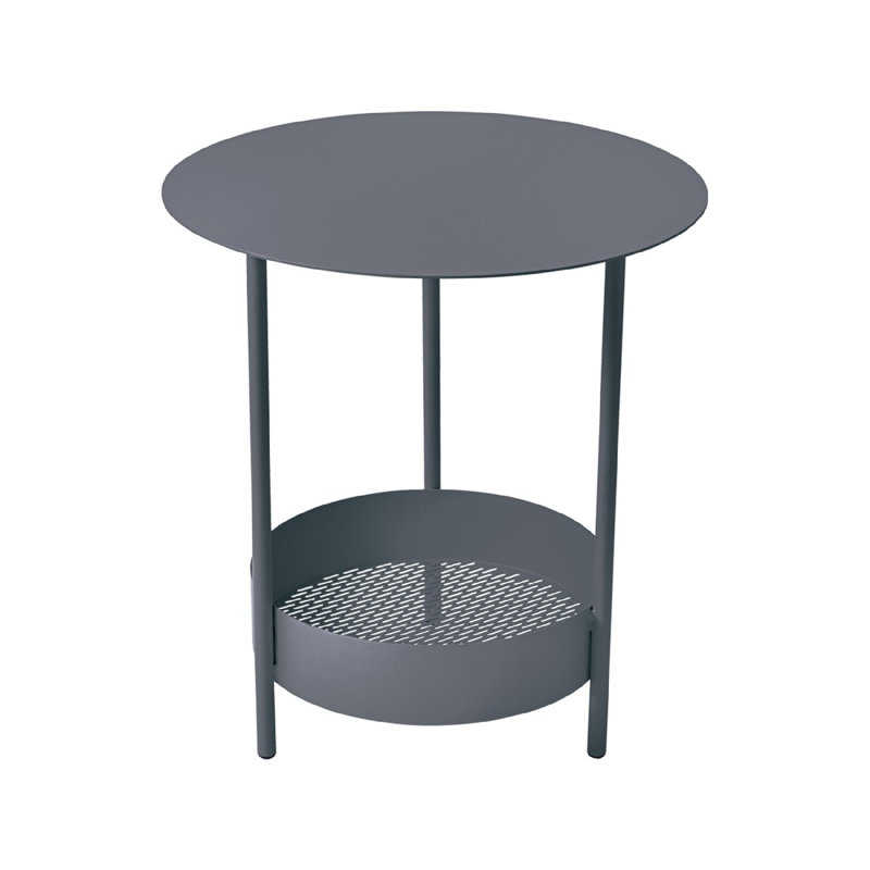 Salsa Round Metal Outdoor Side Table , 20'' in. W 20'' in. D, Anthracite
