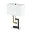 Lampe de table géométrique contemporaine à deux tons 27 "avec abat-jour en tissu blanc
