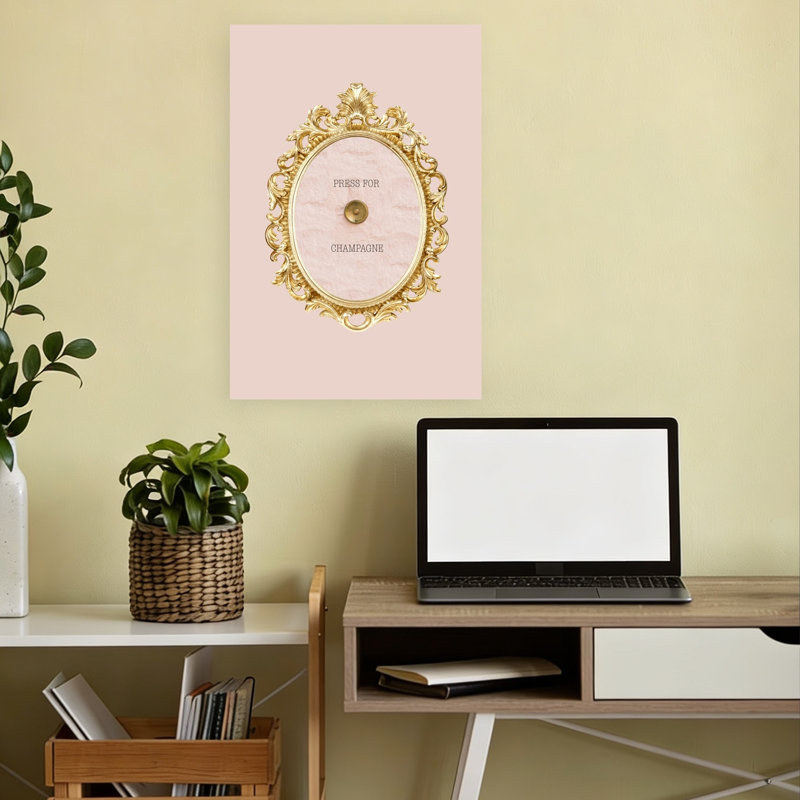 Presse pour champagne Affiche murale classique, élégante et romantique, 18" H x 12" W