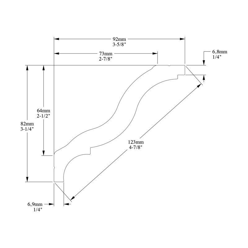 Durofoam, blanc apprêté H 3 3/8 po x l 78 po x P 3 1/2 po