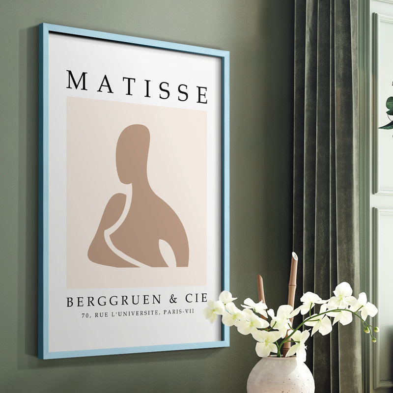 Matisse CI Framed Print - Solid Wood, Blue, 10" H x 8" W