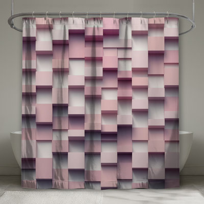 Rideaux de douche à blocs superposés roses