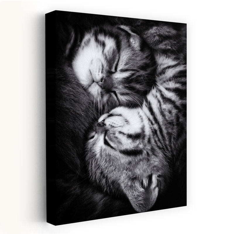 Yin and Yang Contemporary Cat Wall Art Print, 45.72cm H x 30.48cm W