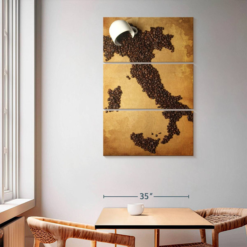 Yarlin Italian Coffee Map, 65" H x 42" W