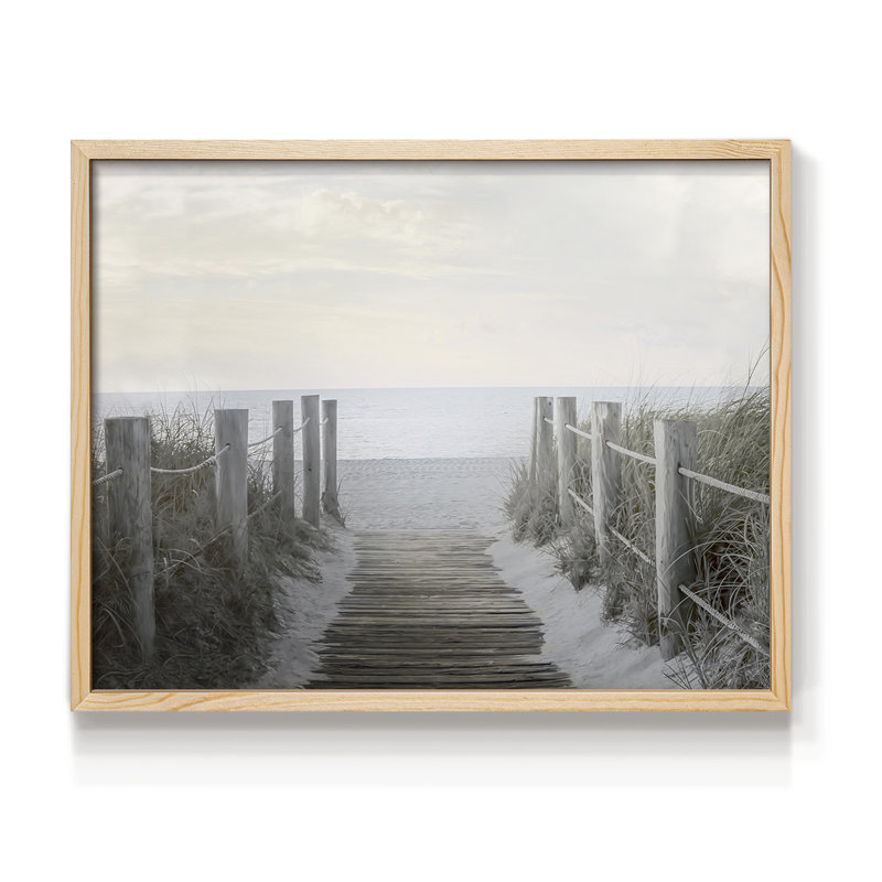 Beach Walkway -Framed Print - Restickable, Naturel, H 16 po x l 20 po